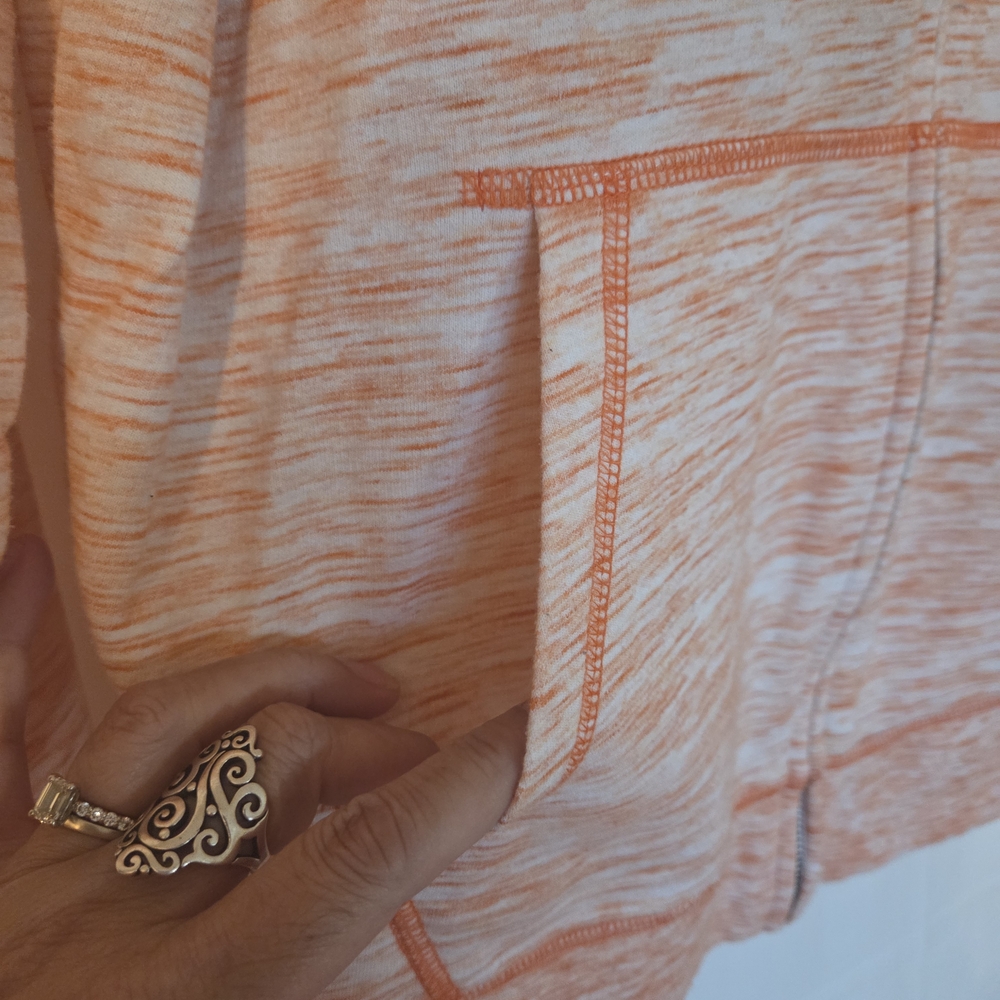 Women's Orange Zip-Up Hoodie - Picture 3 of 7